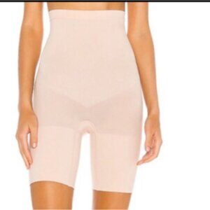 Spanx Higher Power Short High Waist Shapewear Soft Nude Large NEW